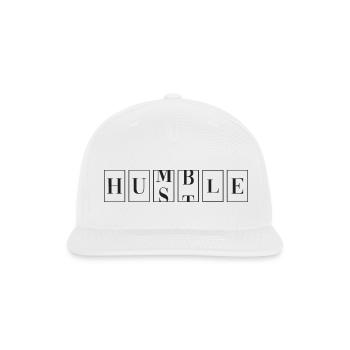 Hustle, Humble. - Snapback Baseball Cap - white - Front
