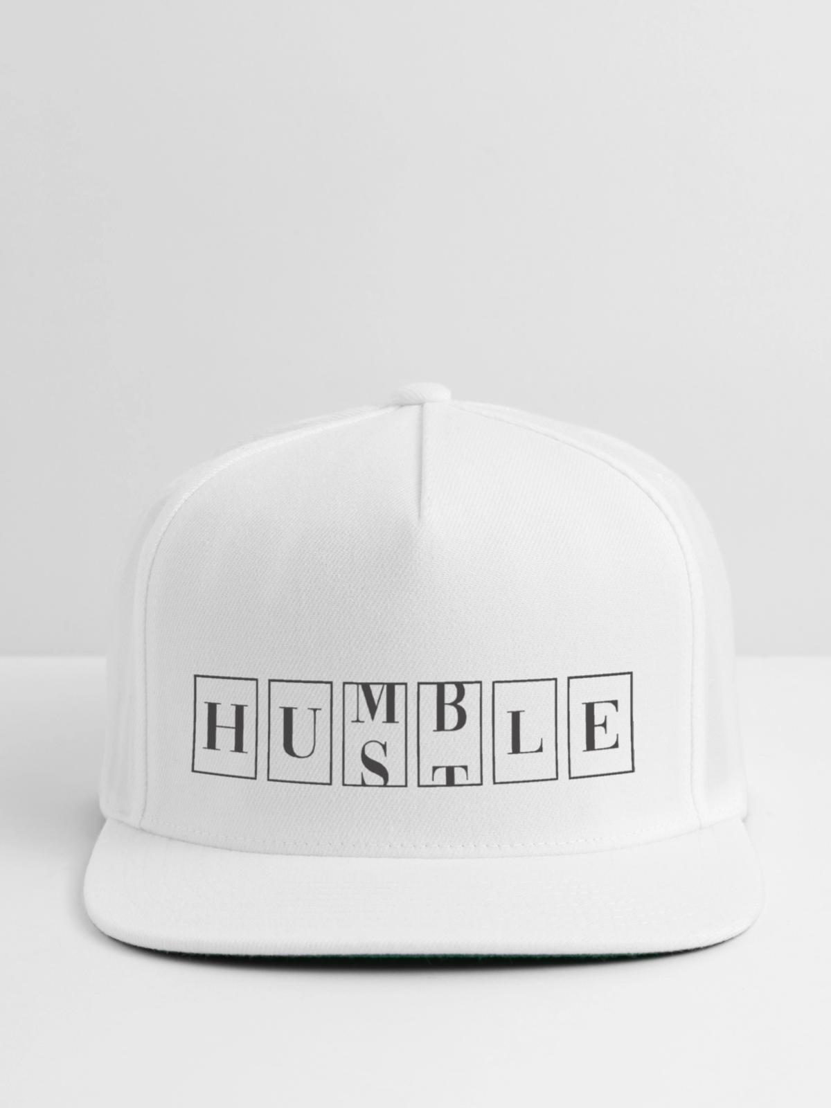 Hustle, Humble. - Snapback Baseball Cap - white - Front