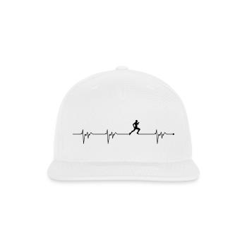 Heartbeat run - Snapback Baseball Cap - white - Front