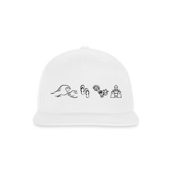 playing on the beach - Snapback Baseball Cap - white - Front