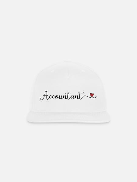 Cute Accountant Design with a Heart  - Snapback Baseball Cap - white
