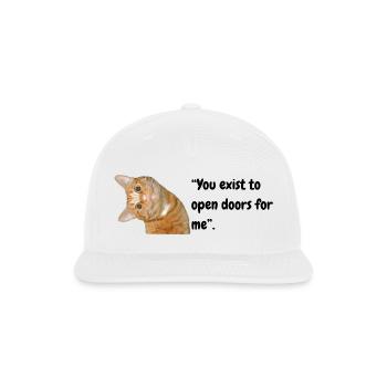 Peekaboo Orange Tabby - Snapback Baseball Cap - white - Front