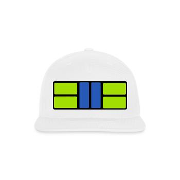 Neon Blue Bar Grid - Snapback Baseball Cap - white - Front