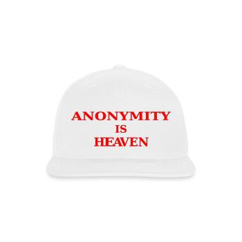 Anonymity is Heaven - Snapback Baseball Cap - white - Front
