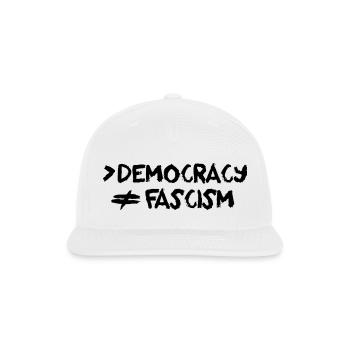 More Democracy No Fascism Anti-Fascist - Snapback Baseball Cap - white - Front