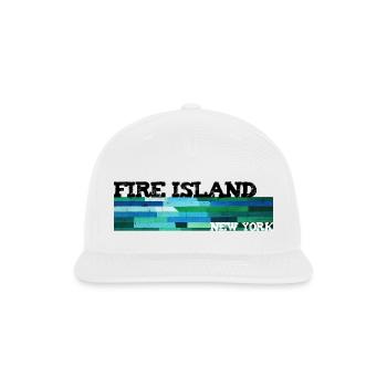 Fire Island groovy blues greens water taxi ferry - Snapback Baseball Cap - white - Front