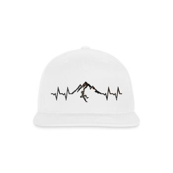 Runner On Mountain Heartbeat - Snapback Baseball Cap - white - Front
