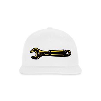 Wrench Tool Mechanic Garage Gearhead Auto - Snapback Baseball Cap - white - Front
