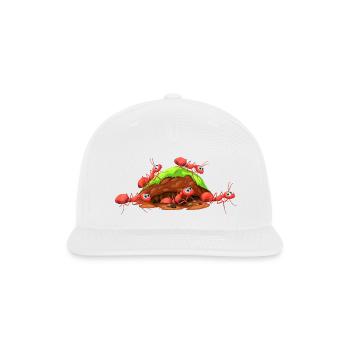 Cute Red Ants Anthill Cartoon - Snapback Baseball Cap - white - Front