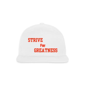 Strive for Greatness Red - Snapback Baseball Cap - white - Front
