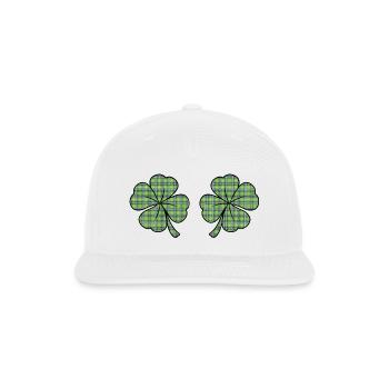 Shamrock Boobs - Snapback Baseball Cap - white - Front