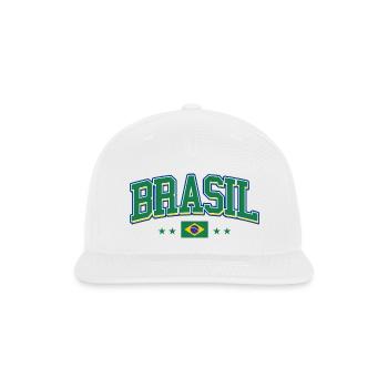 Brasil Varsity Style (Vintage Brazilcore Trend) - Snapback Baseball Cap - white - Front