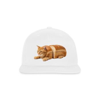 Loaf Cat: Breadloaf Feline Art - Snapback Baseball Cap - white - Front
