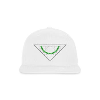 protractor triangle - Snapback Baseball Cap - white - Front