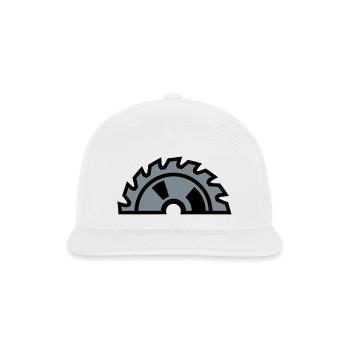 Circular Saw Blade Half Logo - Snapback Baseball Cap - white - Front
