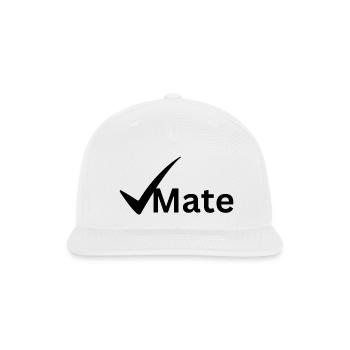 CheckMate, CheckMark, Chess - Snapback Baseball Cap - white - Front