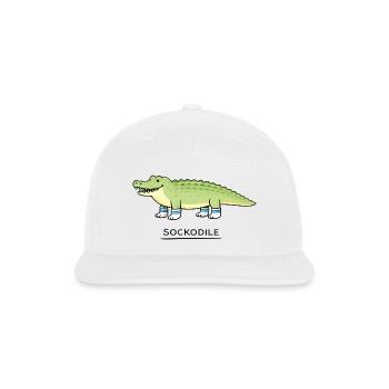 Sockodile Crocodile Sock Cartoon - Snapback Baseball Cap - white - Front