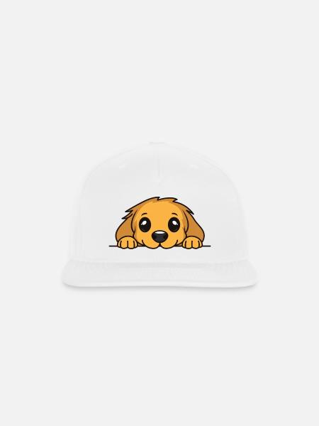 Peeking Puppy Cutie Icon - Snapback Baseball Cap - white