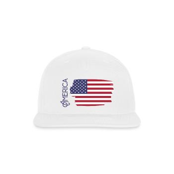T shirt screen printing with a brush design flag - Snapback Baseball Cap - white - Front