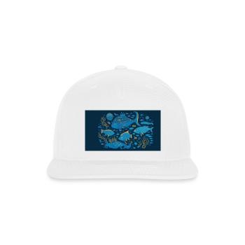 Aqua Coral Ocean Parade - Snapback Baseball Cap - white - Front