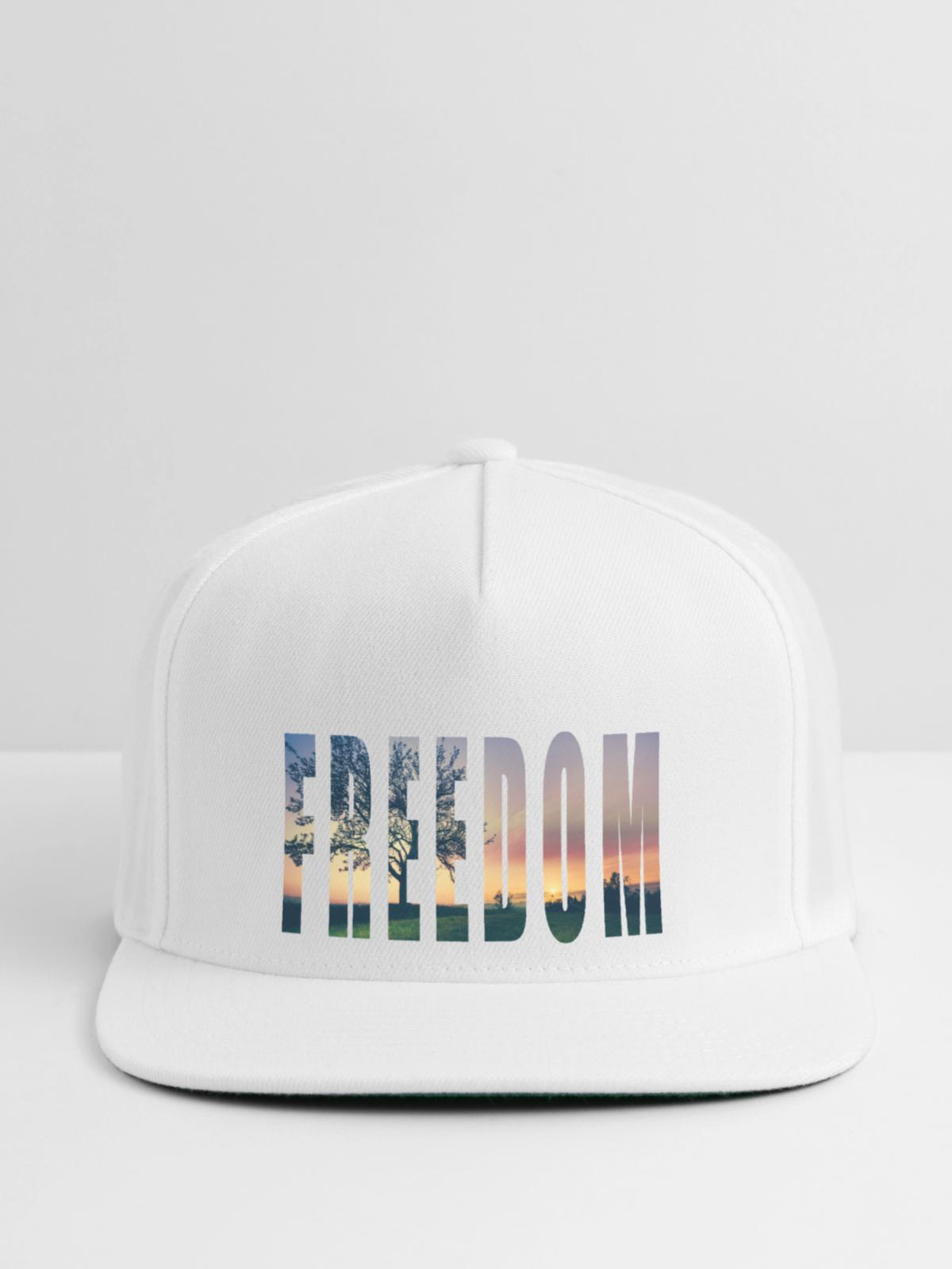 FREEDOM2 - Snapback Baseball Cap - white - Front