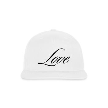 Love Minimalist Cursive Script Handwritten Graphic - Snapback Baseball Cap - white - Front