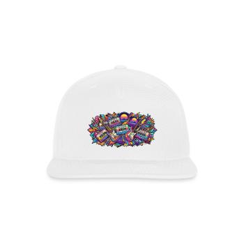 Retro Neon Guitar Mashup - Snapback Baseball Cap - white - Front