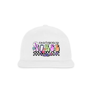 Emergency Nurse checkered - Snapback Baseball Cap - white - Front