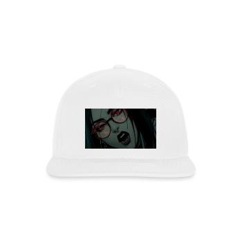 Cyberpunk Hacker Girl | Glitch Tech Dark Anime Art - Snapback Baseball Cap - white - Front