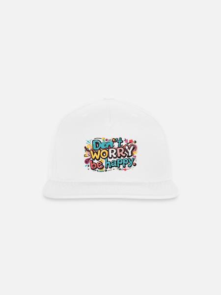 Don't Worry Be Happy Graffiti - Snapback Baseball Cap - white