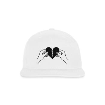 Broken heart in hands - Snapback Baseball Cap - white - Front