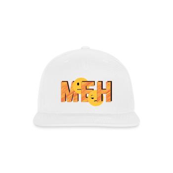 Meh on Striped Word - Snapback Baseball Cap - white - Front