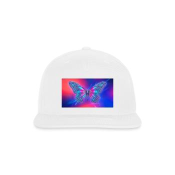 Neon Prism Butterfly - Snapback Baseball Cap - white - Front