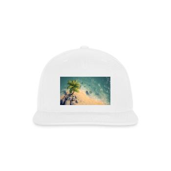 Tropical Palm Beach Cliff - Snapback Baseball Cap - white - Front