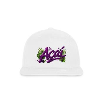Açai Berries Typography Design - Snapback Baseball Cap - white - Front