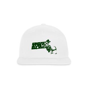 Massachusetts Mass Irish Shamrock - Snapback Baseball Cap - white - Front