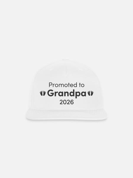 Promoted to Grandpa 2026 - Snapback Baseball Cap - white