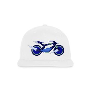 Neon Steel Motorcycle - Snapback Baseball Cap - white - Front