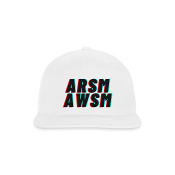 ARSM_GLITCH - Snapback Baseball Cap - white - Front