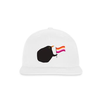 Blackbird with lesbian flag - Snapback Baseball Cap - white - Front