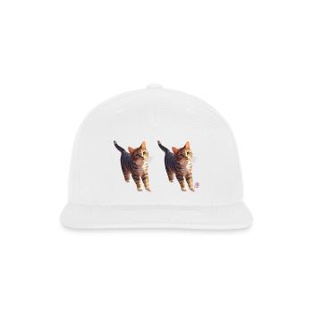 Twin Tabby Cats Duo - Snapback Baseball Cap - white - Front