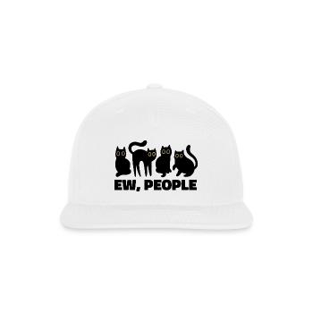 Ew People Funny Black Cats  - Snapback Baseball Cap - white - Front