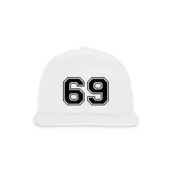 Varsity Number 69 - Snapback Baseball Cap - white - Front