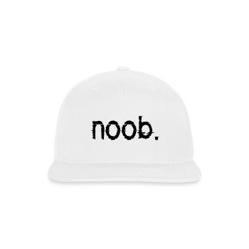 Noob - black font - Snapback Baseball Cap - white - Front