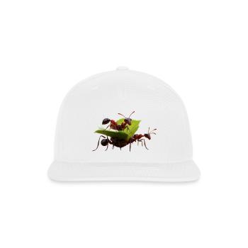 a_group_of_ants_working - Snapback Baseball Cap - white - Front
