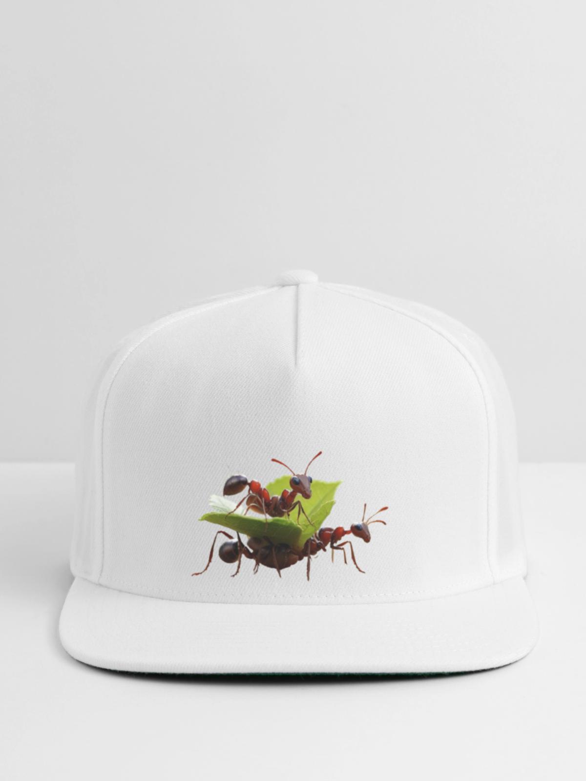a_group_of_ants_working - Snapback Baseball Cap - white - Front