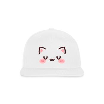 Cat Uwu Face - Snapback Baseball Cap - white - Front