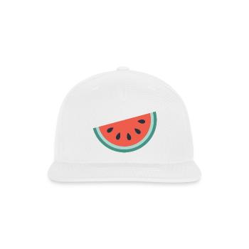 Watermelon Slice Minimalist - Snapback Baseball Cap - white - Front