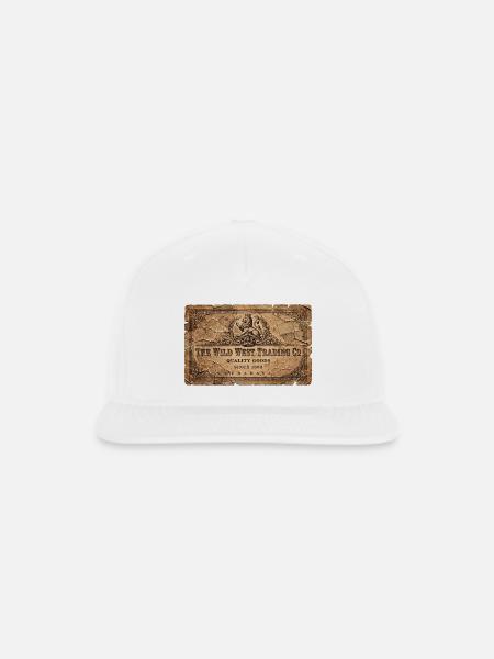 Wild West Trading Co Parchment Badge - Snapback Baseball Cap - white
