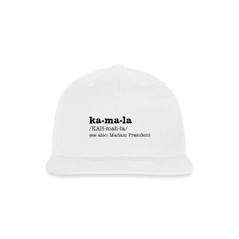Kamala Definition - Kamala Harris For The People - Snapback Baseball Cap - white - Front